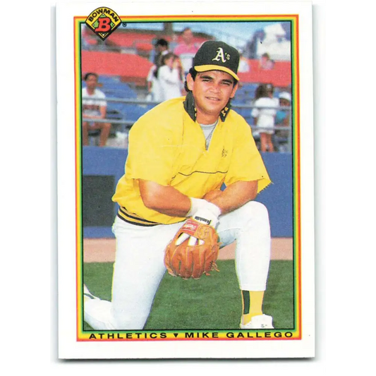 1990 Bowman #459 Mike Gallego NM-MT Oakland Athletics Baseball Card  Image 1