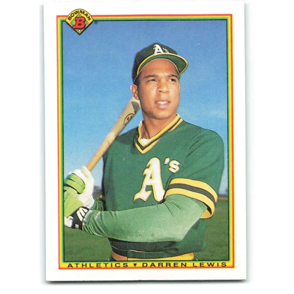 1990 Bowman #463 Darren Lewis NM-MT RC Rookie Oakland Athletics Baseball Card  Image 1