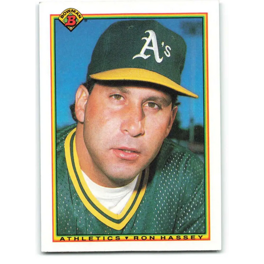 1990 Bowman #464 Ron Hassey NM-MT Oakland Athletics Baseball Card  Image 1