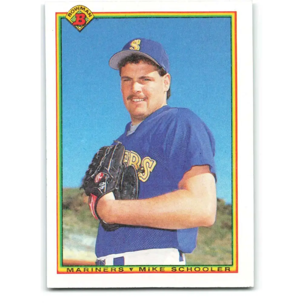 1990 Bowman #470 Mike Schooler NM-MT Seattle Mariners Baseball Card  Image 1