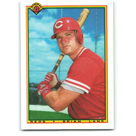 1990 Bowman #48 Brian Lane NM-MT RC Rookie Cincinnati Reds Baseball Card  Image 1