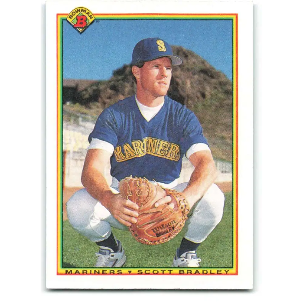 1990 Bowman #483 Scott Bradley NM-MT Seattle Mariners Baseball Card  Image 1