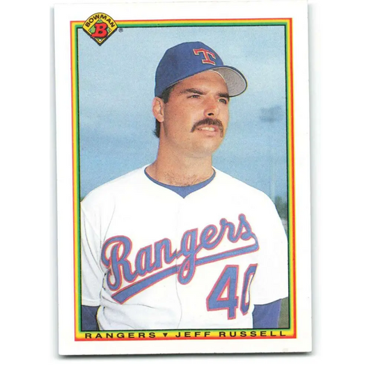 1990 Bowman #485 Jeff Russell NM-MT Texas Rangers Baseball Card  Image 1