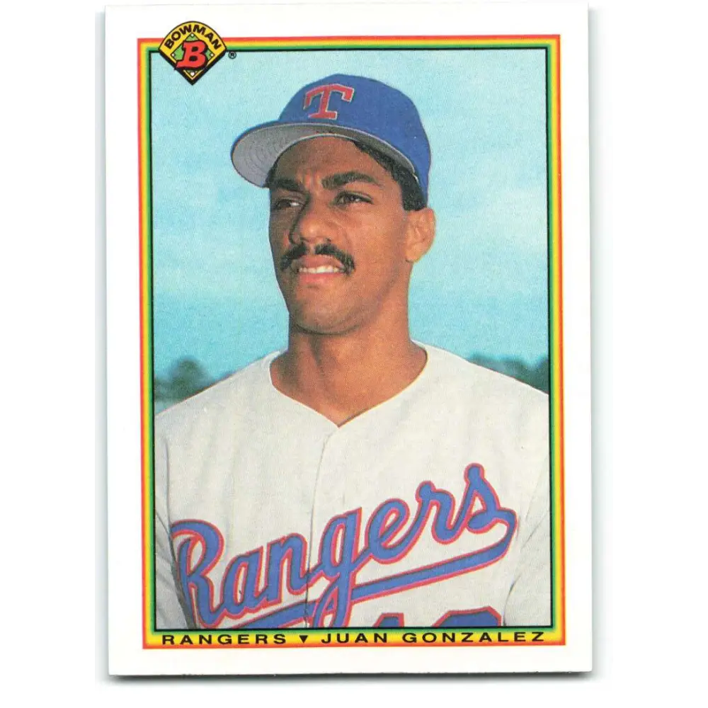 1990 Bowman #492 Juan Gonzalez NM-MT RC Rookie Texas Rangers Baseball Card  Image 1