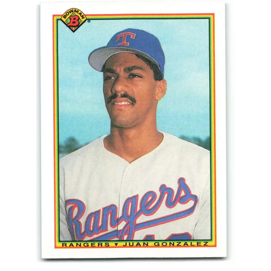 1990 Bowman #492 Juan Gonzalez NM-MT RC Rookie Texas Rangers Baseball Card  Image 1