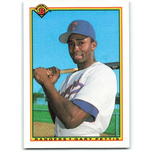 1990 Bowman #498 Gary Pettis NM-MT Texas Rangers Baseball Card  Image 1