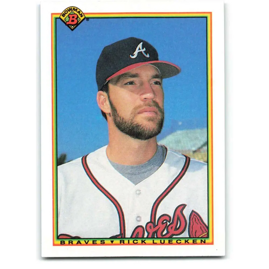 1990 Bowman #5 Rick Luecken NM-MT RC Rookie Atlanta Braves Baseball Card  Image 1