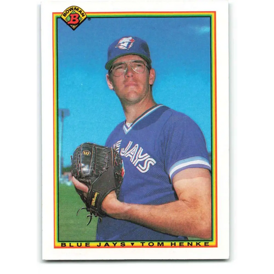 1990 Bowman #506 Tom Henke NM-MT Toronto Blue Jays Baseball Card  Image 1
