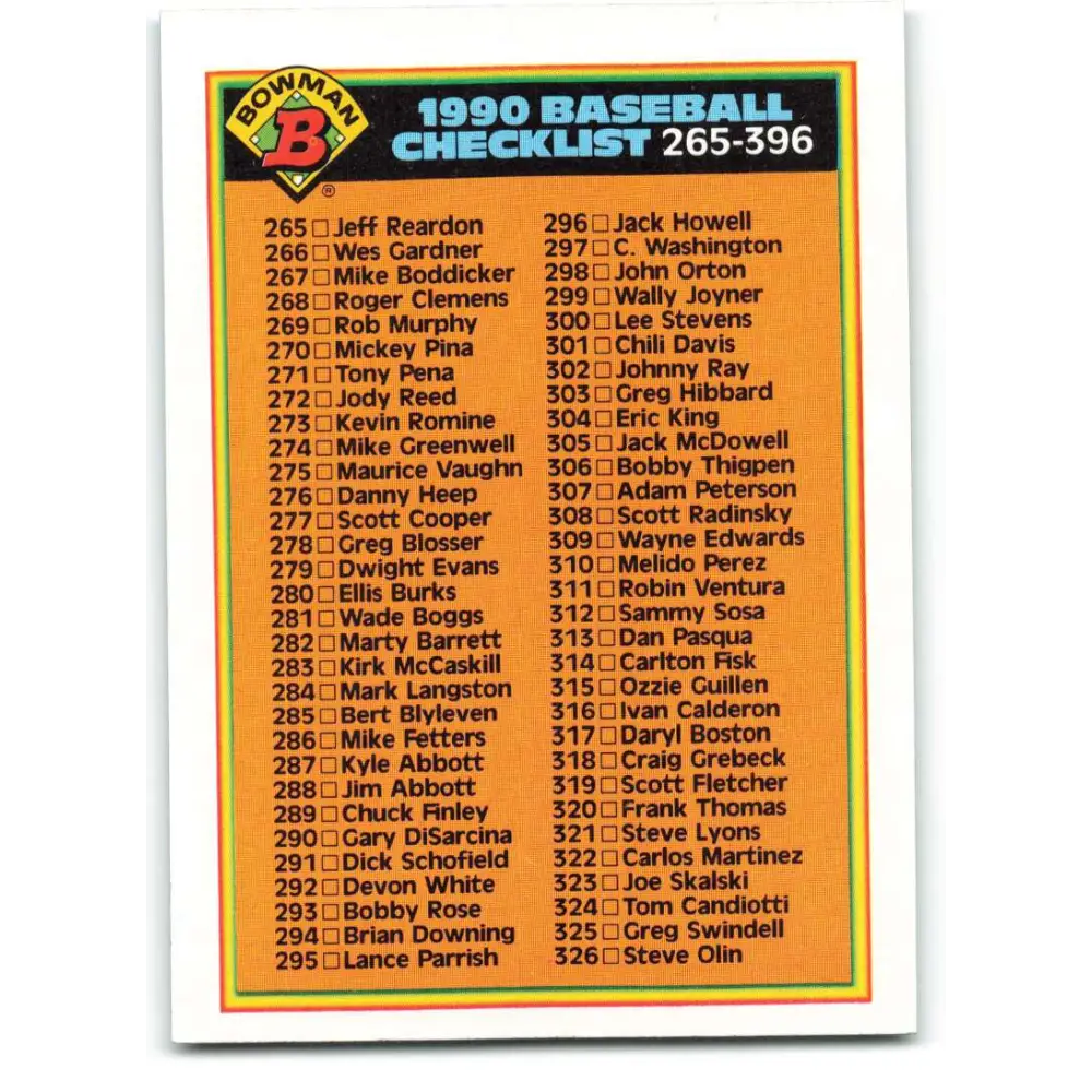 1990 Bowman #527 Checklist 265-396 NM-MT Checklist Baseball Card  Image 1