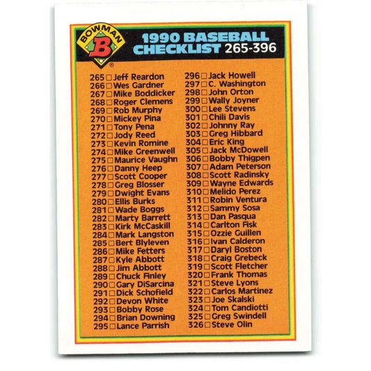 1990 Bowman #527 Checklist 265-396 NM-MT Checklist Baseball Card  Image 1