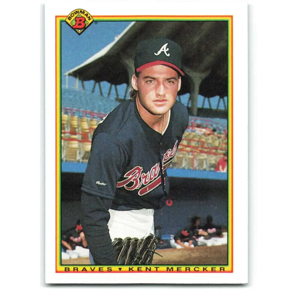 1990 Bowman #6 Kent Mercker NM-MT RC Rookie Atlanta Braves Baseball Card  Image 1
