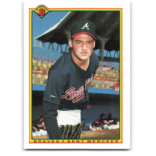 1990 Bowman #6 Kent Mercker NM-MT RC Rookie Atlanta Braves Baseball Card  Image 1