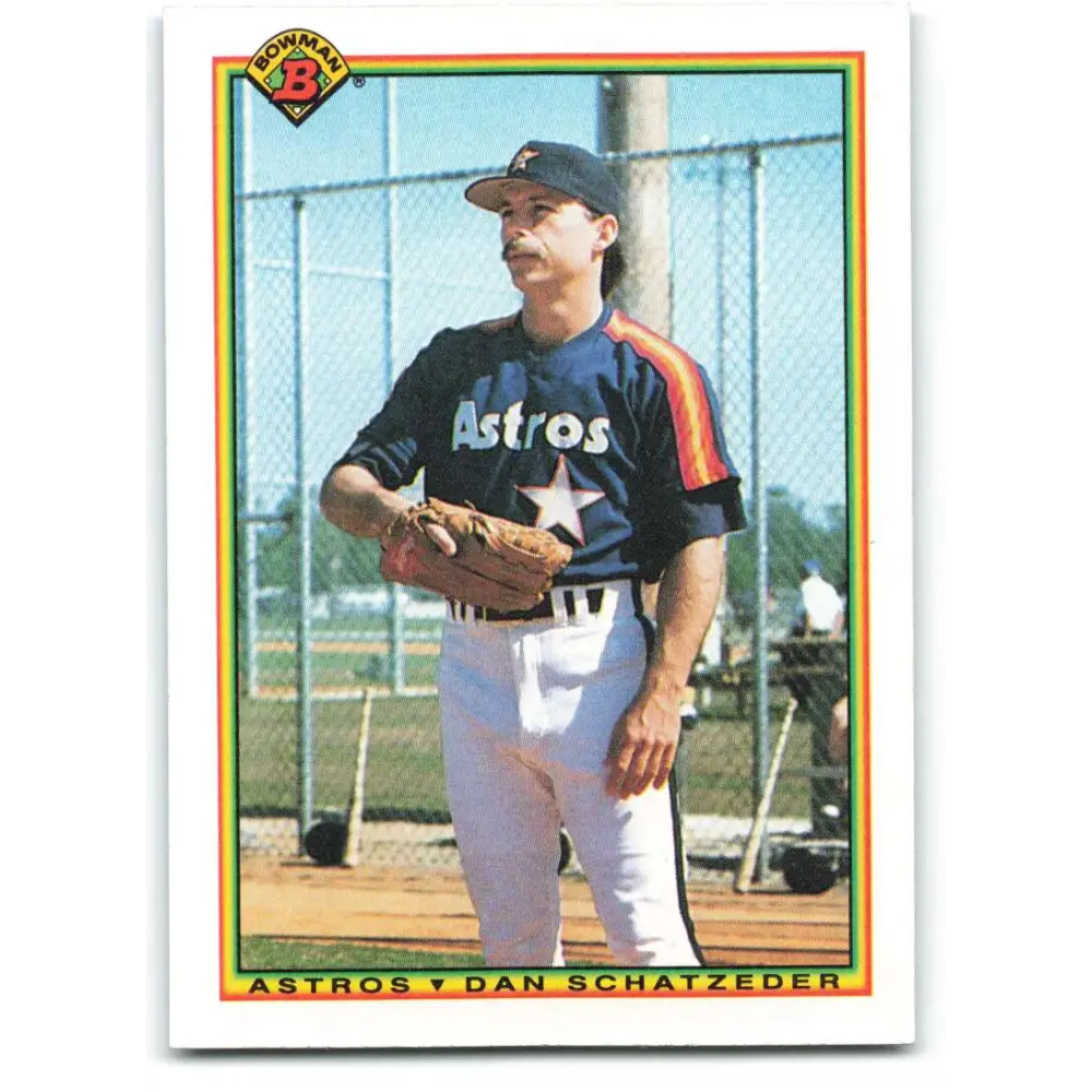 1990 Bowman #69 Dan Schatzeder NM-MT Houston Astros Baseball Card  Image 1