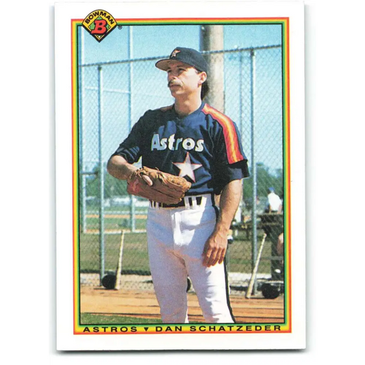 1990 Bowman #69 Dan Schatzeder NM-MT Houston Astros Baseball Card  Image 1