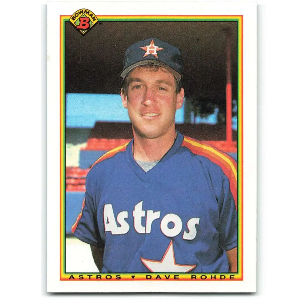 1990 Bowman #75 Dave Rohde NM-MT RC Rookie Houston Astros Baseball Card  Image 1