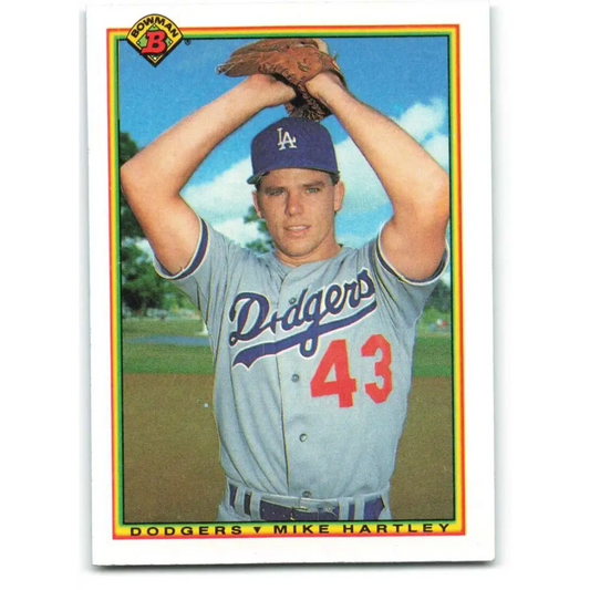 1990 Bowman #87 Mike Hartley NM-MT RC Rookie Los Angeles Dodgers Baseball Card  Image 1
