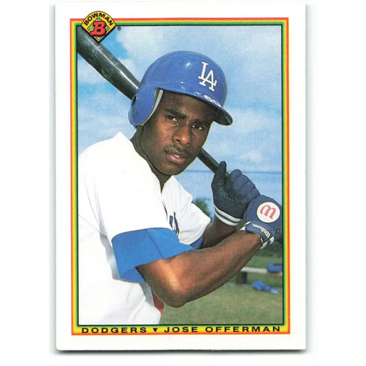 1990 Bowman #92 Jose Offerman NM-MT RC Rookie Los Angeles Dodgers Baseball Card  Image 1