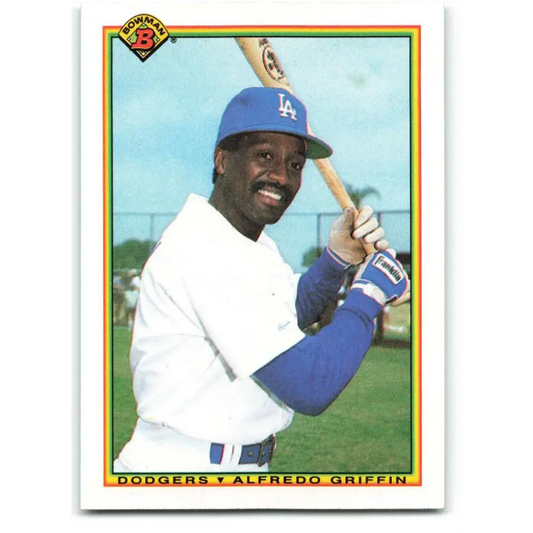 1990 Bowman #95 Alfredo Griffin NM-MT Los Angeles Dodgers Baseball Card  Image 1
