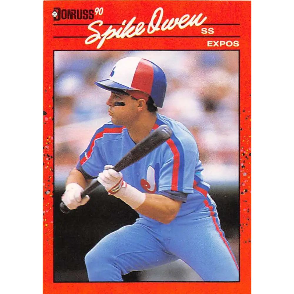 1990 Donruss #102 Spike Owen VG-EX Montreal Expos Baseball Card Image 1
