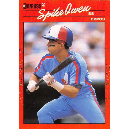 1990 Donruss #102 Spike Owen VG-EX Montreal Expos Baseball Card Image 1