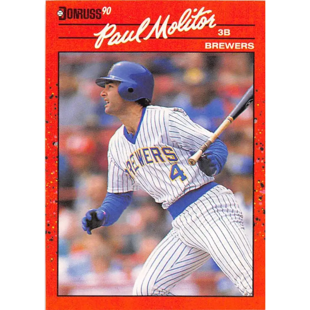 1990 Donruss #103 Paul Molitor VG-EX Milwaukee Brewers Baseball Card Image 1