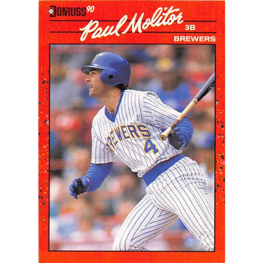 1990 Donruss #103 Paul Molitor VG-EX Milwaukee Brewers Baseball Card Image 1