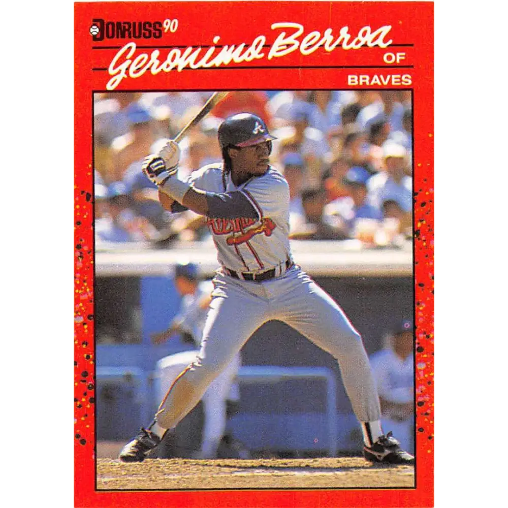 1990 Donruss #104 Geronimo Berroa VG-EX Atlanta Braves Baseball Card Image 1
