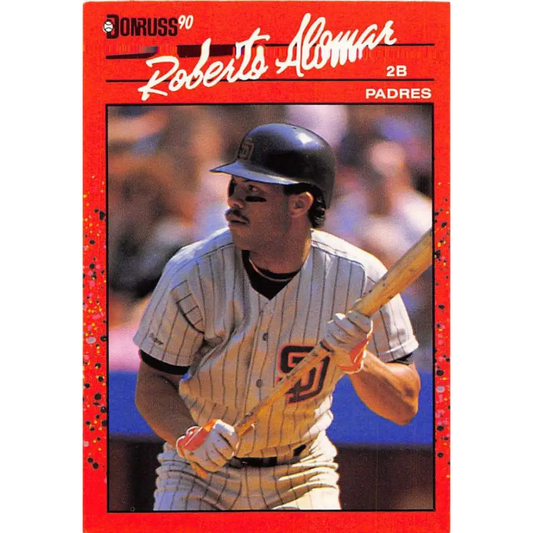 1990 Donruss #111 Roberto Alomar VG-EX San Diego Padres Baseball Card Image 1