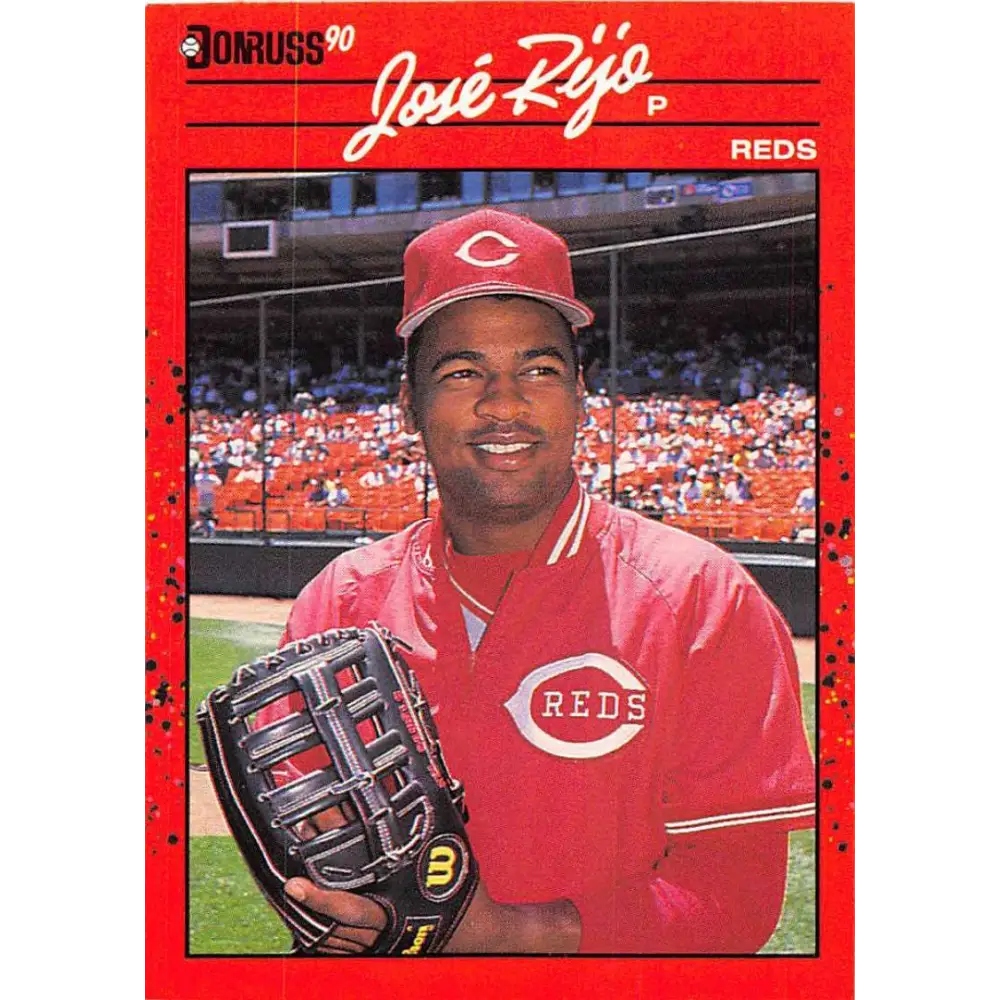1990 Donruss #115 Jose Rijo VG-EX Cincinnati Reds Baseball Card Image 1