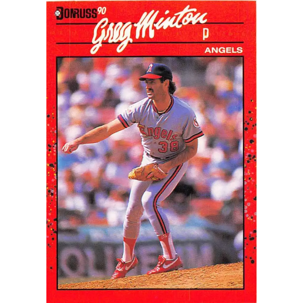 1990 Donruss #116 Greg Minton VG-EX California Angels Baseball Card Image 1