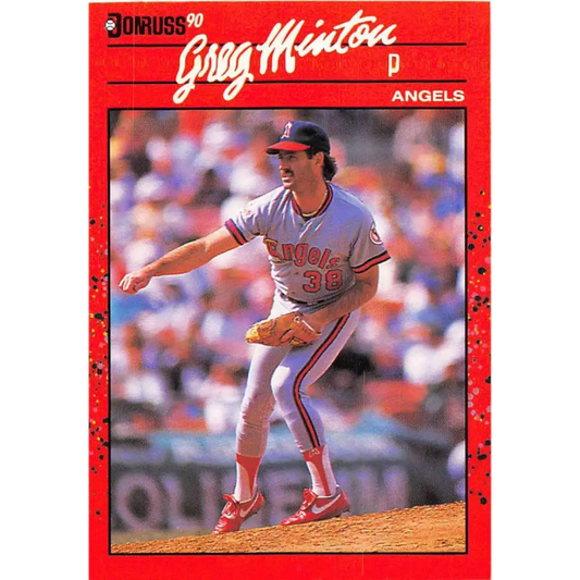 1990 Donruss #116 Greg Minton VG-EX California Angels Baseball Card Image 1