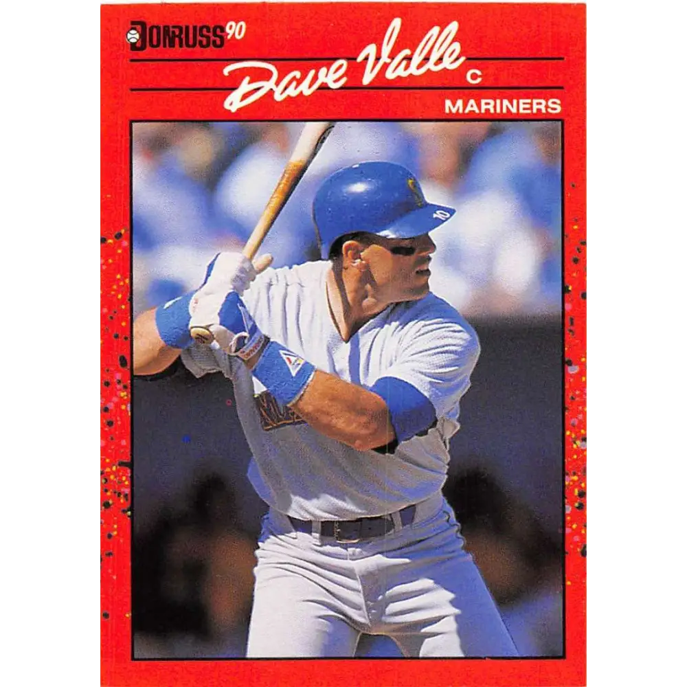 1990 Donruss #129 Dave Valle VG-EX Seattle Mariners Baseball Card Image 1