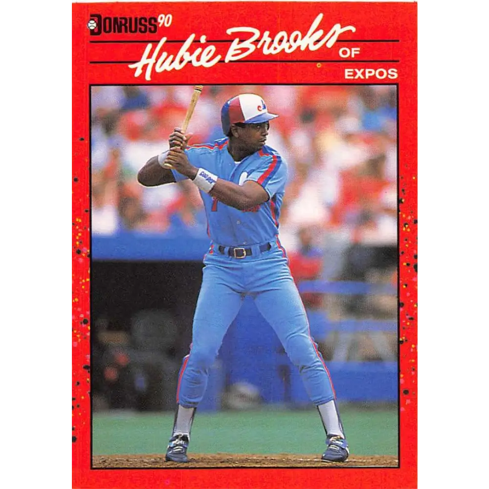 1990 Donruss #130 Hubie Brooks VG-EX Montreal Expos Baseball Card Image 1