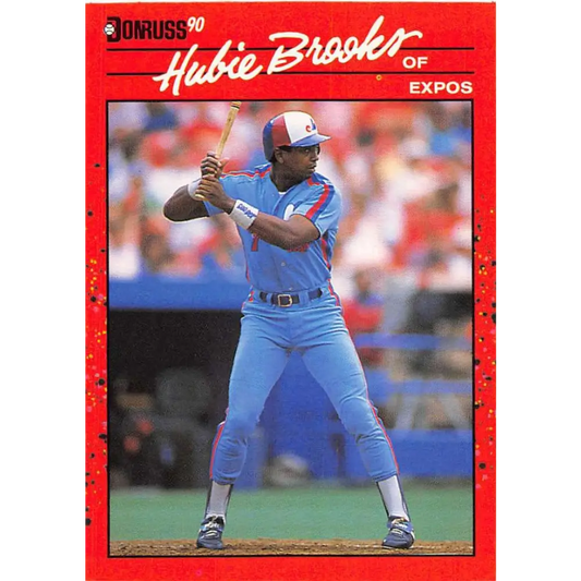 1990 Donruss #130 Hubie Brooks VG-EX Montreal Expos Baseball Card Image 1