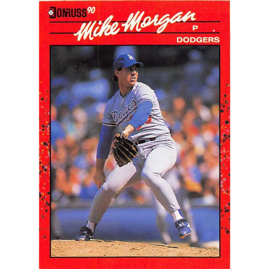 1990 Donruss #132 Mike Morgan VG-EX Los Angeles Dodgers Baseball Card Image 1