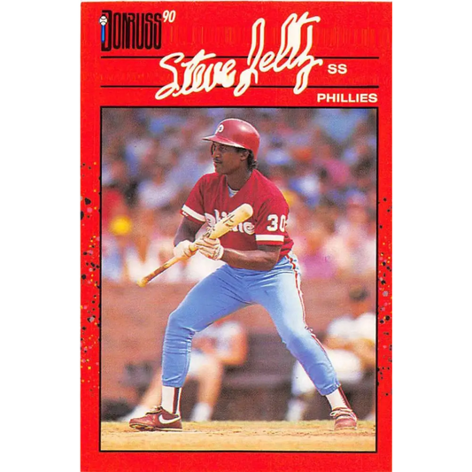 1990 Donruss #133 Steve Jeltz VG-EX Philadelphia Phillies Baseball Card Image 1