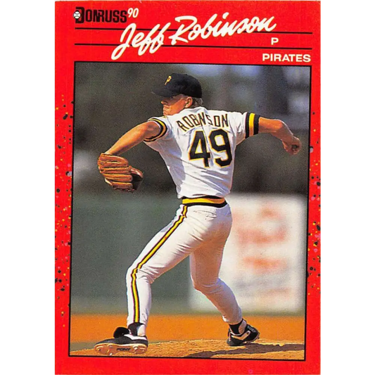 1990 Donruss #134 Jeff Robinson VG-EX Pittsburgh Pirates Baseball Card Image 1