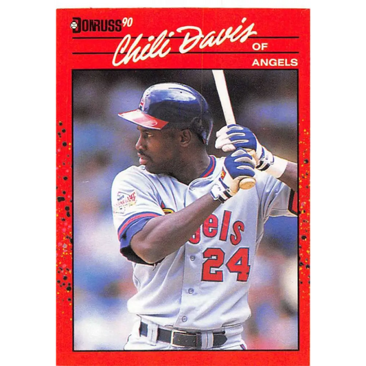 1990 Donruss #136 Chili Davis VG-EX California Angels Baseball Card Image 1
