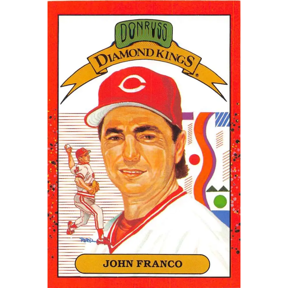 1990 Donruss #14 John Franco DK VG-EX Cincinnati Reds Baseball Card Image 1