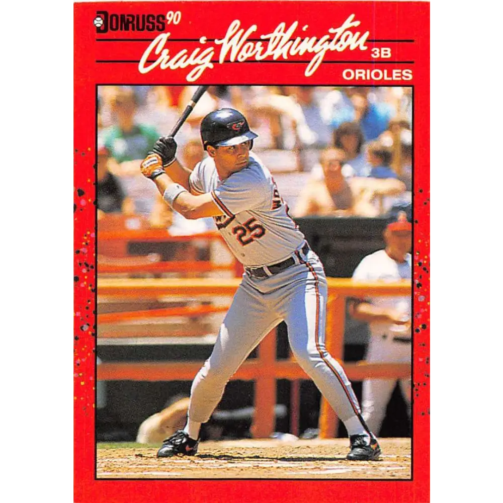 1990 Donruss #141 Craig Worthington VG-EX Baltimore Orioles Baseball Card Image 1