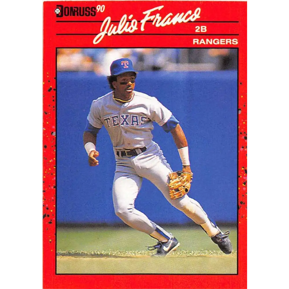 1990 Donruss #142 Julio Franco VG-EX Texas Rangers Baseball Card Image 1