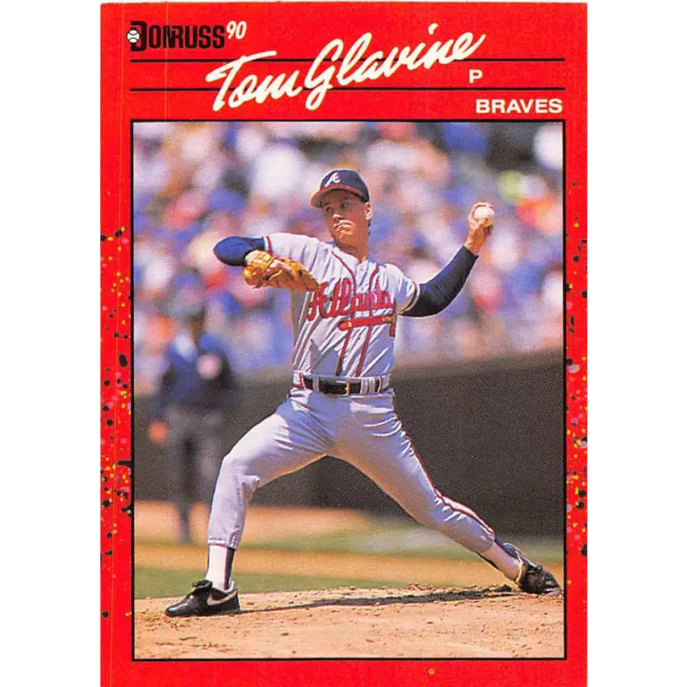 1990 Donruss #145 Tom Glavine VG-EX Atlanta Braves Baseball Card Image 1
