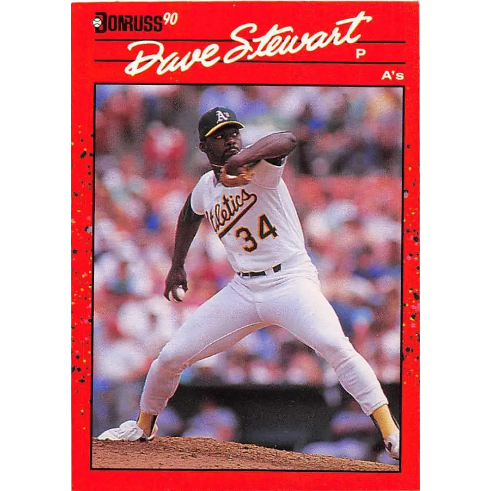 1990 Donruss #150 Dave Stewart VG-EX Oakland Athletics Baseball Card Image 1