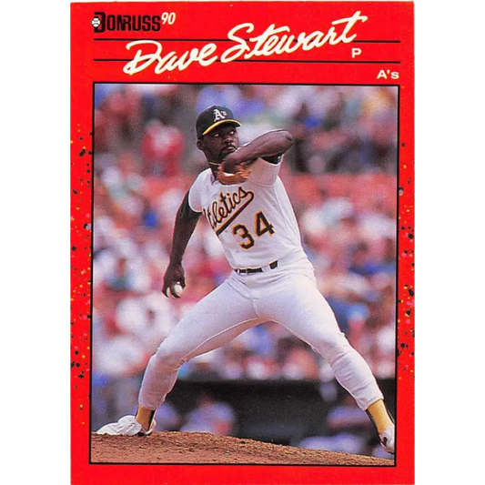1990 Donruss #150 Dave Stewart VG-EX Oakland Athletics Baseball Card Image 1