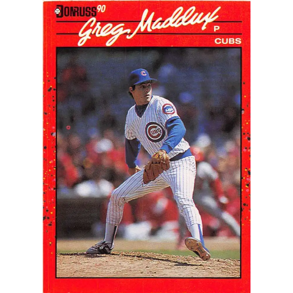 1990 Donruss #158 Greg Maddux VG-EX Chicago Cubs Baseball Card Image 1