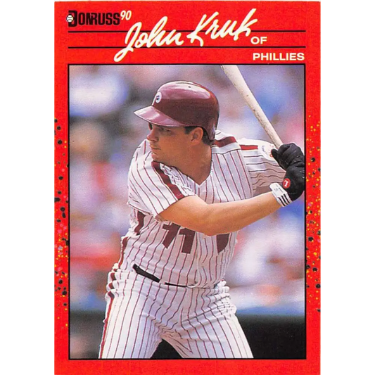 1990 Donruss #160 John Kruk VG-EX Philadelphia Phillies Baseball Card Image 1