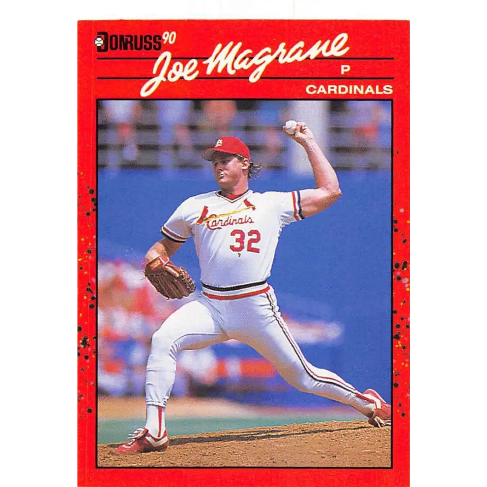 1990 Donruss #163 Joe Magrane VG-EX St. Louis Cardinals Baseball Card Image 1