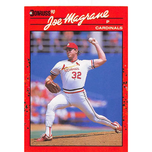 1990 Donruss #163 Joe Magrane VG-EX St. Louis Cardinals Baseball Card Image 1