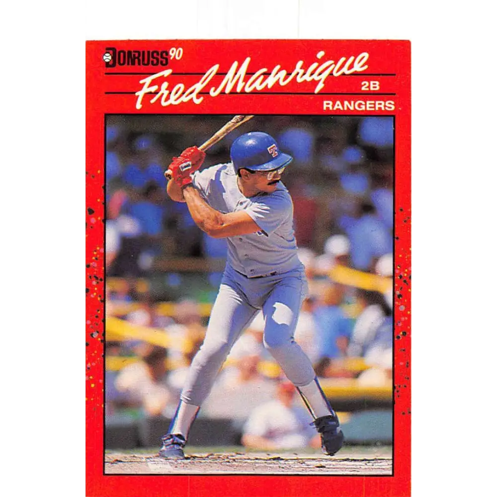 1990 Donruss #165 Fred Manrique VG-EX Texas Rangers Baseball Card Image 1