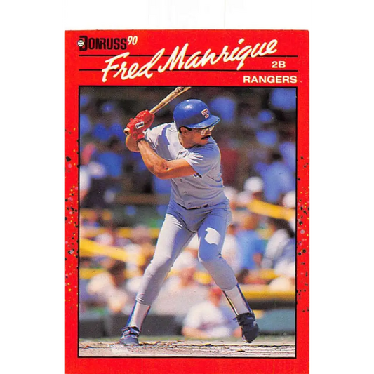 1990 Donruss #165 Fred Manrique VG-EX Texas Rangers Baseball Card Image 1
